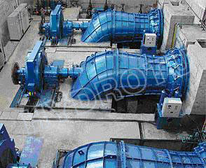 Turbin Hidro Kaplan berkapasitas air rendah horizontal 0.1MW - 5MW
