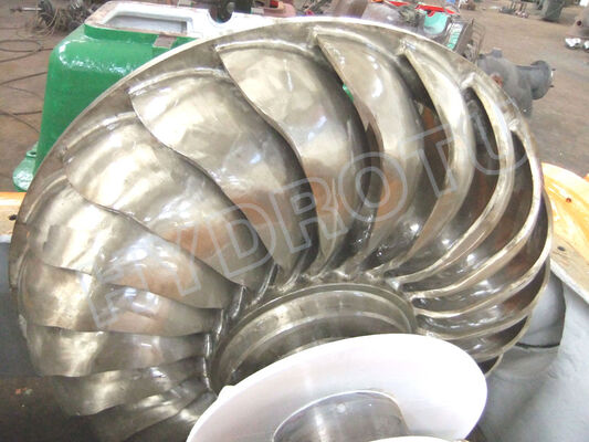 Turbin Hidro Turgo dengan output 100KW-2000KW, stainless steel runner, dan efisiensi 88% untuk pembangkit listrik tenaga air