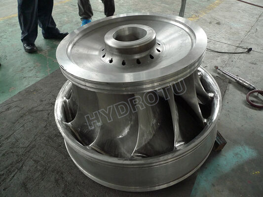 Shaft Francis Turbine Runner Pembangkit Listrik Tenaga Air Kepala Air 30m-300m Komponen Pembangkit